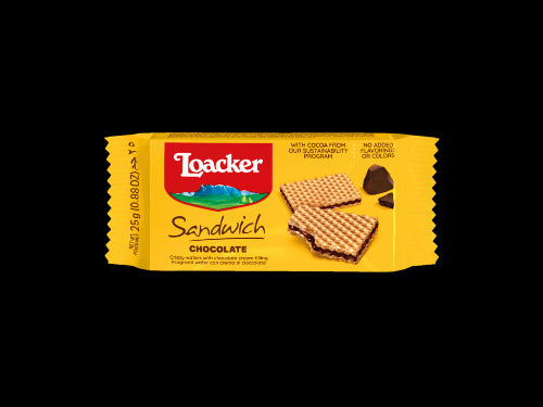 Loacker sandwich chocolate yellow 25gr x 25