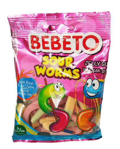 Bebeto sour worms 80g × 12